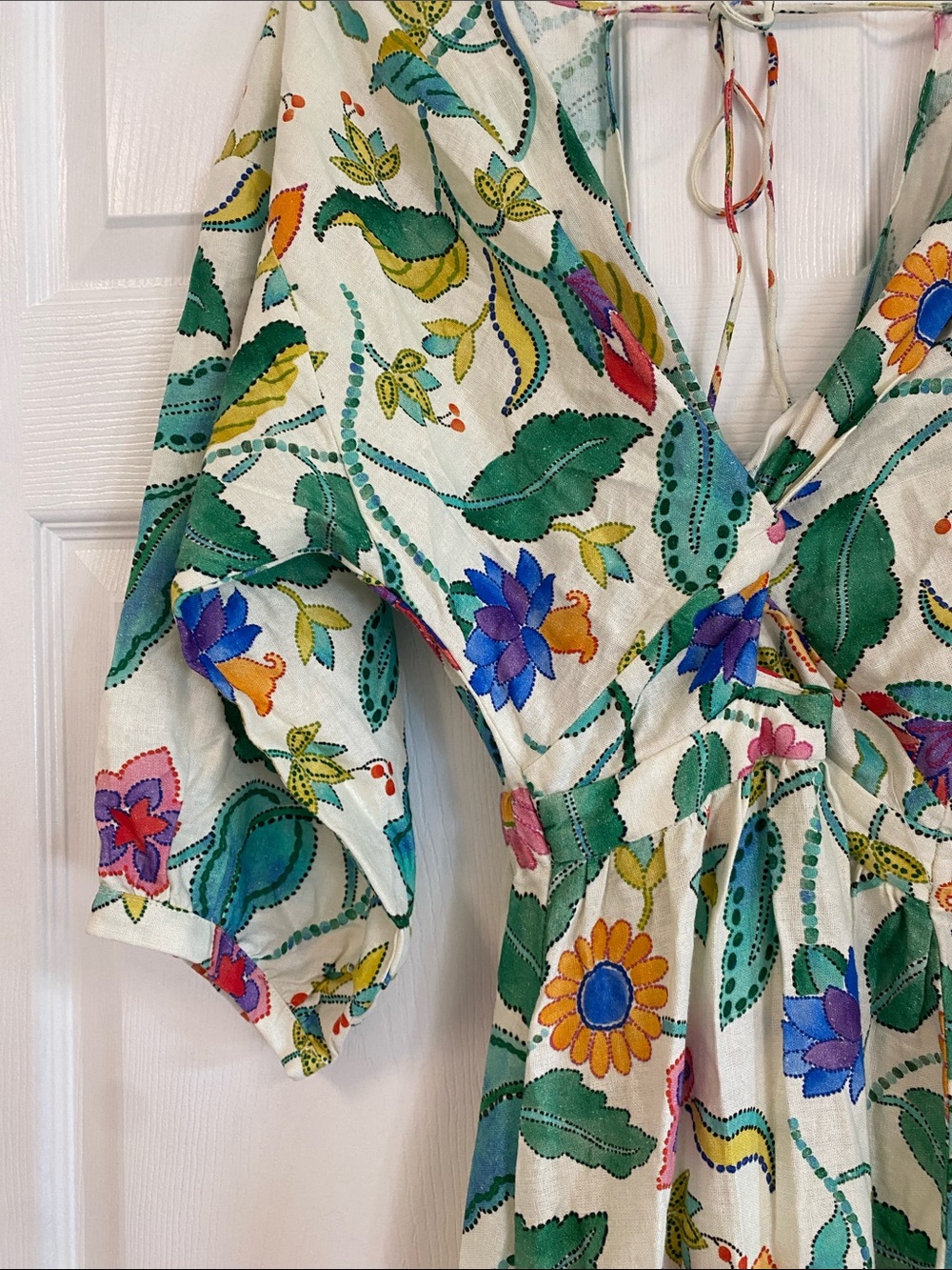 Zara White Maxi Dress with Multicolor Floral Print - Picture 6 of 10